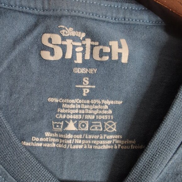 Disney Women's Blue Stitch Graphic Print Tee Shirt, Size Small - Picture 4 of 6